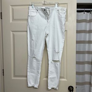 Abercrombie and Fitch Distressed The Super Skinny Ankle High Rise Jeans NWT